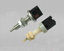 Charger l'image dans la galerie, Stop light switch assembly with black housing, metal threaded stem, and spade terminals