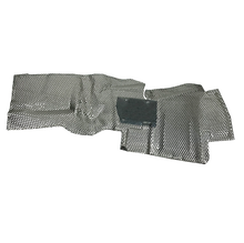 Carregar imagem no visualizador da galeria, Heat shield assembly with silver textured mesh and dark rectangular mounting plate