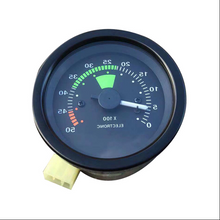 Charger l'image dans la galerie, 24V engine tachometer gauge with black bezel and green indicator segment