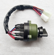 Carregar imagem no visualizador da galeria, Headlight switch with olive-green knob, black base, and multi-wire plug harness
