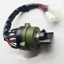 Carregar imagem no visualizador da galeria, Headlight switch assembly with olive-green housing, black connector, and wire harness