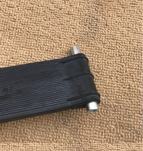 Cargar imagen en el visor de la Galería, Black door stopper bar with cushioned end pads and silver metal stem