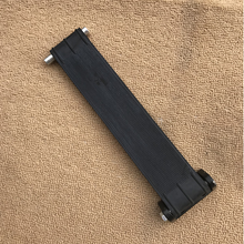 Cargar imagen en el visor de la Galería, Black front door stopper assembly with ribbed bar and metal mounting pins
