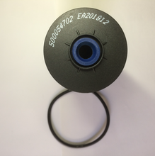 Carregar imagem no visualizador da galeria, Fuel filter end cap with printed numbers and blue inner seal, black O-ring
