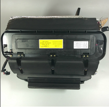 Carica l'immagine nel visualizzatore di Gallery, Car HVAC evaporator heater unit, black back housing with yellow label and bracket