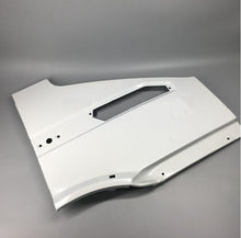 Cargar imagen en el visor de la Galería, White front fender outer panel with side cutout and mounting holes