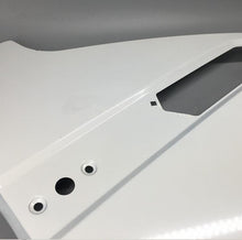 Cargar imagen en el visor de la Galería, White front fender outer panel close-up with round mounting holes