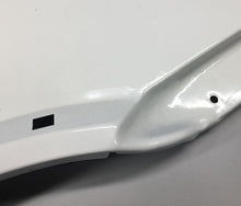 Cargar imagen en el visor de la Galería, White front fender outer panel close-up with curved lip and mounting holes
