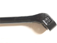 Charger l'image dans la galerie, Front suspension link, black with stamped end cap, close-up of fork hole