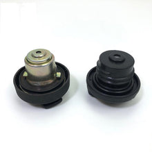 Cargar imagen en el visor de la Galería, Fuel tank cap set with black rubber housing and metal center pin, two-piece design