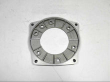 Charger l'image dans la galerie, Circular transfer case transition plate in silver, with central opening and 8 bolt holes