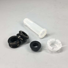 Załaduj obraz do przeglądarki galerii, Gear lever repair kit with white plastic sleeve, black rubber grommets, clear retainer