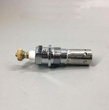 Charger l'image dans la galerie, Diesel glow plug with threaded metal body and brass electrical contact, side view
