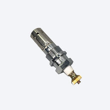 Charger l'image dans la galerie, Diesel glow plug end view, brass contact, threaded stem, and mounting bracket