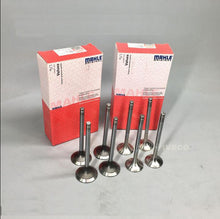 Charger l'image dans la galerie, Engine intake and exhaust valve set with four metal stems and heads, in red boxes.