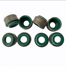 Carregar imagem no visualizador da galeria, Valve oil seal set with green rubber seal lips and metal sleeves, multiple views