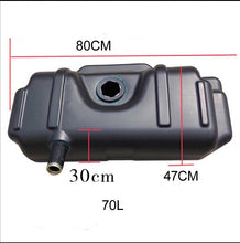 Carica l'immagine nel visualizzatore di Gallery, Black fuel tank with top filler opening and side spout, rectangular body