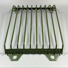 Załaduj obraz do przeglądarki galerii, Green metal headlamp protective grille with vertical bars and mounting brackets