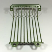 Załaduj obraz do przeglądarki galerii, Green metal headlamp grille guard with curved top frame and vertical bars