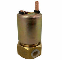 Charger l'image dans la galerie, Electric solenoid valve with brass body, capped terminals, cylindrical metal housing