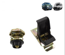 تحميل الصورة في عارض المعرض، Engine hood lock latch assembly with black housing, metal bracket, and spring