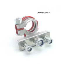 Cargar imagen en el visor de la Galería, Positive pole battery clamp with red protective cover and three-bolt metal base