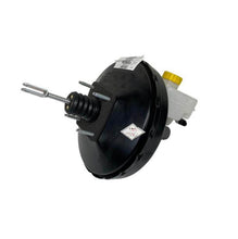 Carica l'immagine nel visualizzatore di Gallery, Vacuum booster unit with yellow-topped reservoir, black housing, metal link and plate