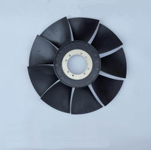 Carica l'immagine nel visualizzatore di Gallery, Black fan blade with center hub plate and multiple curved blades