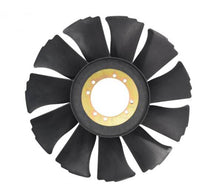 Carica l'immagine nel visualizzatore di Gallery, Black fan blade with circular hub and yellow ring near mounting holes