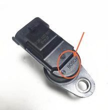 Charger l'image dans la galerie, Camshaft position sensor with BOSCH label on silver mounting base and black body