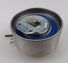Charger l'image dans la galerie, Metal timing belt tensioner pulley with blue inner ring and mounting bracket