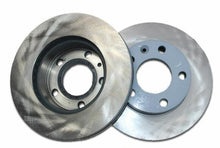 Cargar imagen en el visor de la Galería, Vented brake disc rotors, two silver discs with center hub and bolt holes