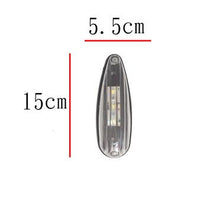 Carregar imagem no visualizador da galeria, Clear LED van ceiling lamp with dimensions 15cm x 5.5cm, top mounting holes.