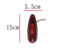 Carregar imagem no visualizador da galeria, Red LED van ceiling lamp with dimensions 15cm x 5.5cm and two wire leads.