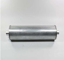Charger l'image dans la galerie, Metal cylindrical exhaust silencer with end flanges and side mounting tabs
