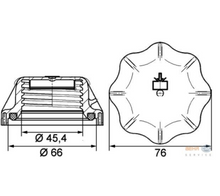 Charger l'image dans la galerie, Coolant tank cap size diagram with diameter 66 and 45.4 mm