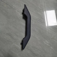 Carica l'immagine nel visualizzatore di Gallery, Front door inner armrest trim, dark plastic curved panel with mounting tabs