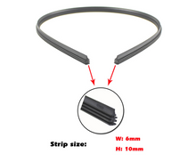 Charger l'image dans la galerie, Wiper rubber strip size diagram: W 6mm, H 10mm, black insert