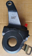 Cargar imagen en el visor de la Galería, Black metal truck adjustment arm with red cap, mounting hole, and splined joint