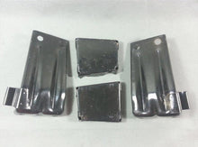Carica l'immagine nel visualizzatore di Gallery, Rear bumper bracket assembly with three black metal brackets, mounting holes, and tabs