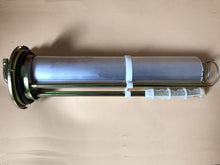 Cargar imagen en el visor de la Galería, Fuel level sensor assembly side view with circular flange and white plug connector