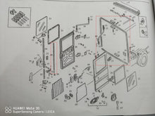 Załaduj obraz do przeglądarki galerii, Rear door sealing strip parts diagram with seal profile and fastener locations