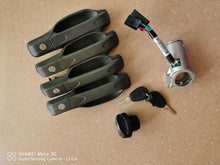 Charger l'image dans la galerie, Car door handle and fuel tank cover kit with ignition switch cylinder, keys, dark olive