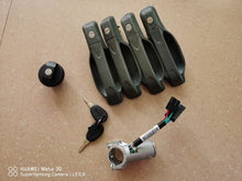 Charger l'image dans la galerie, Car door handle and fuel tank cover kit: four handles, key fob, and switch wiring