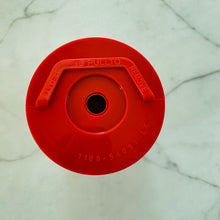 Cargar imagen en el visor de la Galería, Oil water separator cap plate, red plastic, with central mounting hole