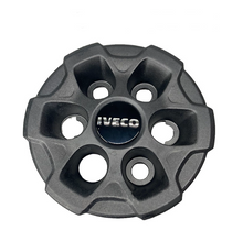 تحميل الصورة في عارض المعرض، Dark gray plastic wheel cover with IVECO logo center and six circular mounting holes