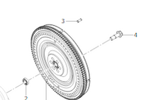 Carica l'immagine nel visualizzatore di Gallery, Exploded flywheel 97210183 diagram with circular disc and labeled fasteners