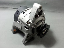Cargar imagen en el visor de la Galería, Alternator with black pulley and silver frame, showing mounting bracket and wiring plug