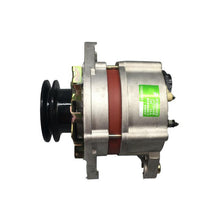 Cargar imagen en el visor de la Galería, Automotive alternator with silver housing, red stripe, and black pulley on side