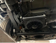 Cargar imagen en el visor de la Galería, RV air conditioner compressor assembly with black fan unit mounted under the vehicle
